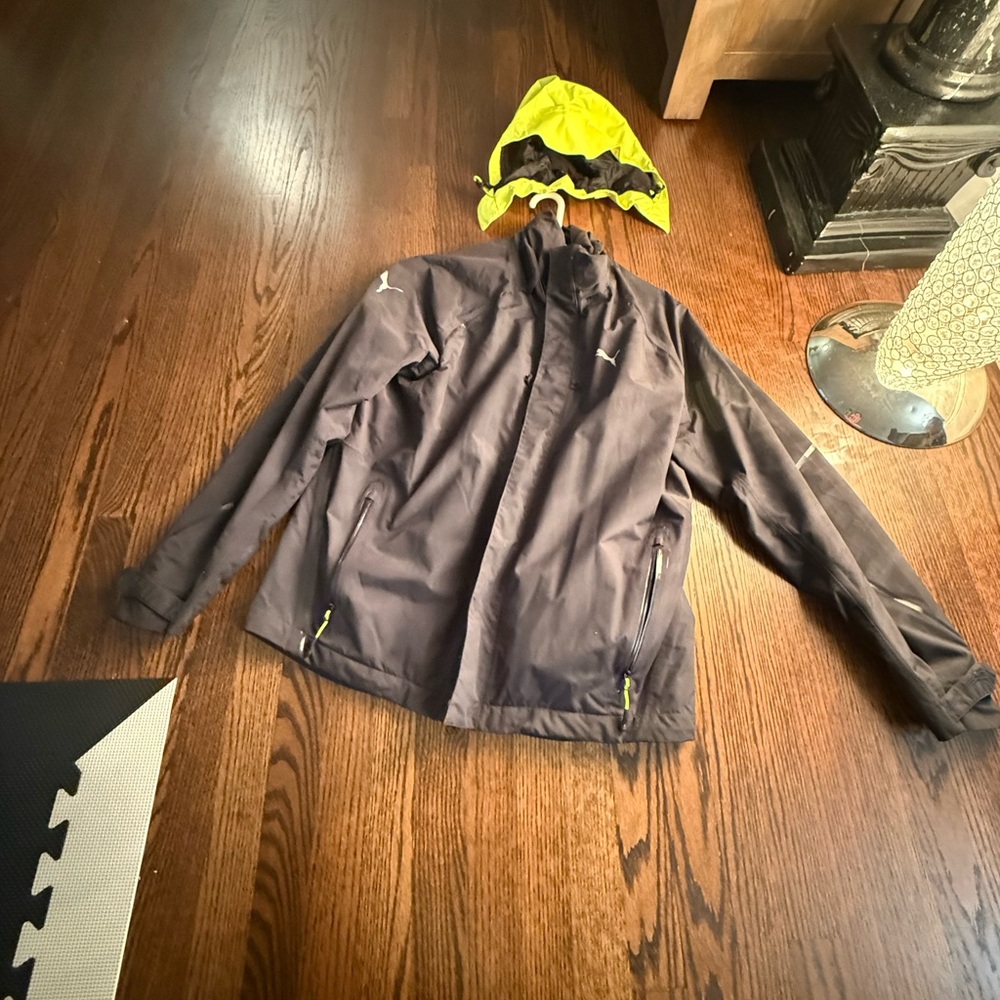 Puma Black and neon Yellow Windbreaker Jacket